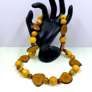 Handmade Genuine Wood Bead Necklace